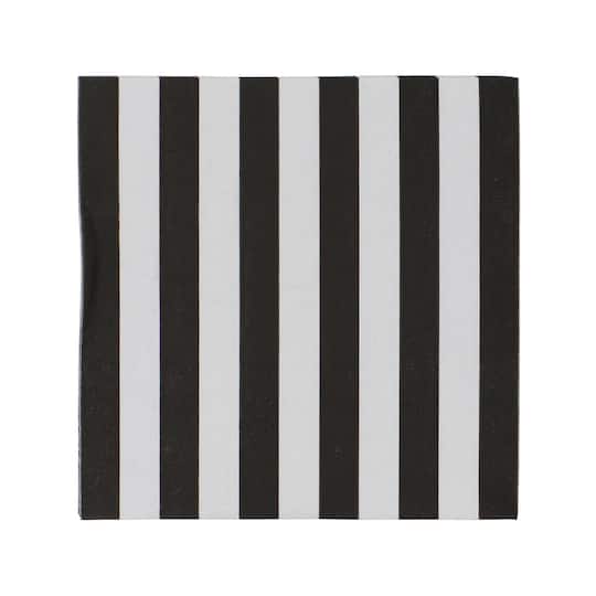 24 Packs: 20 ct. (480 total) Black & White Stripes Beverage Napkins by Celebrate It™